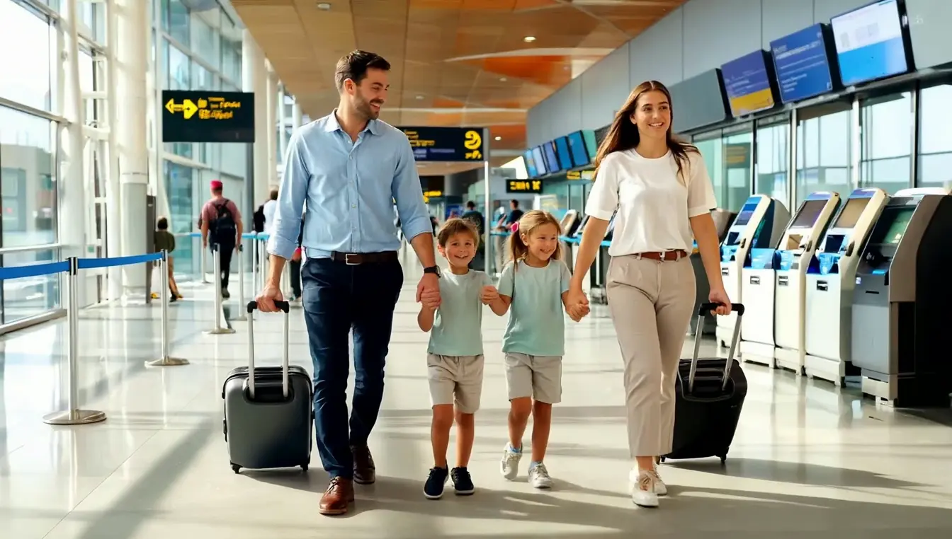 Familie klaar voor reis